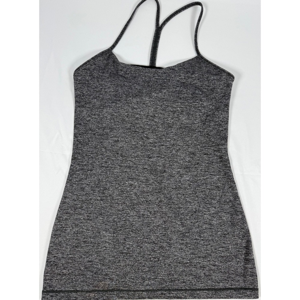 Lululemon Power Y Tank Top Built In Bra Heathered Charcoal Gray Size 4 or 6